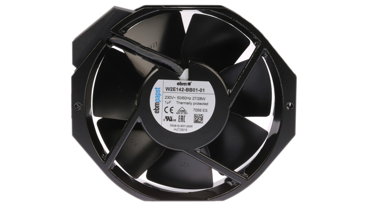 Ventilateur axial W2E142 ebm-papst 230 V ac, 330m³/h, 172 x 150 x 38mm, 25W