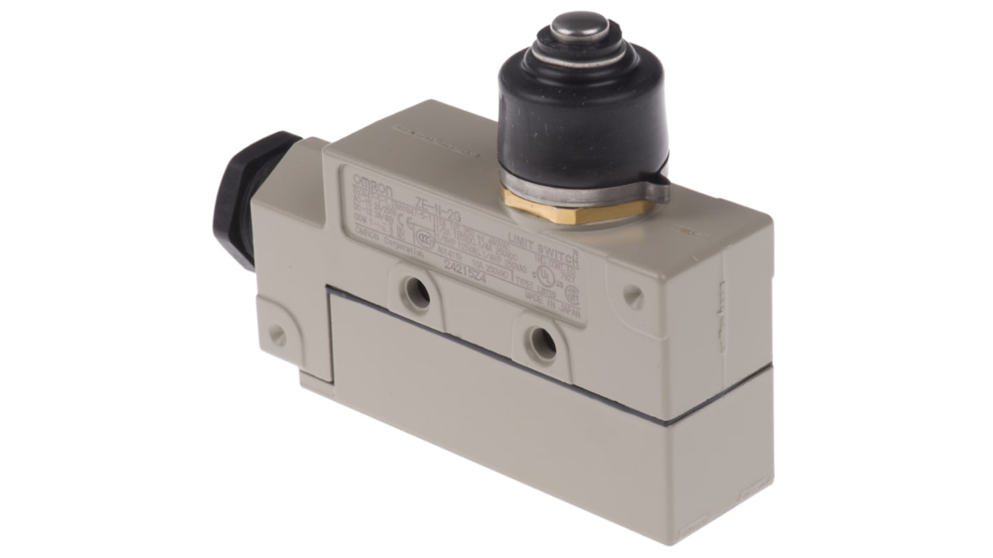 Omron ZE Series Plunger Limit Switch, NO/NC, IP65, SPDT, 480V ac Max, 15A Max