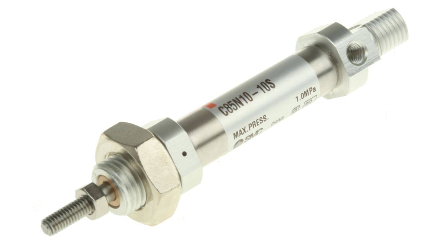 SMC Pneumatic Piston Rod Cylinder - 10mm Bore, 10mm Stroke, C85 Series, Single Acting