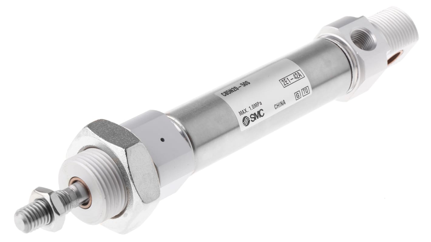 SMC Pneumatic Piston Rod Cylinder - 20mm Bore, 50mm Stroke, C85 Series, Single Acting