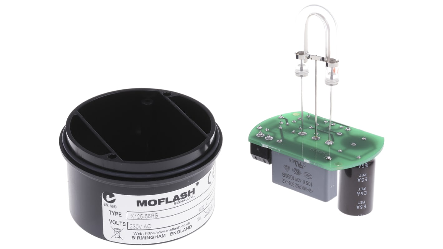 Moflash X 125 Series Flashing Beacon, 230 V ac, Surface Mount, Xenon Bulb, IP65