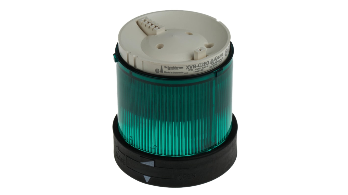 Zöld LED Irányjelző, Fekete burkolat, alsó rész Ø: 70mm, 24 V AC/DC