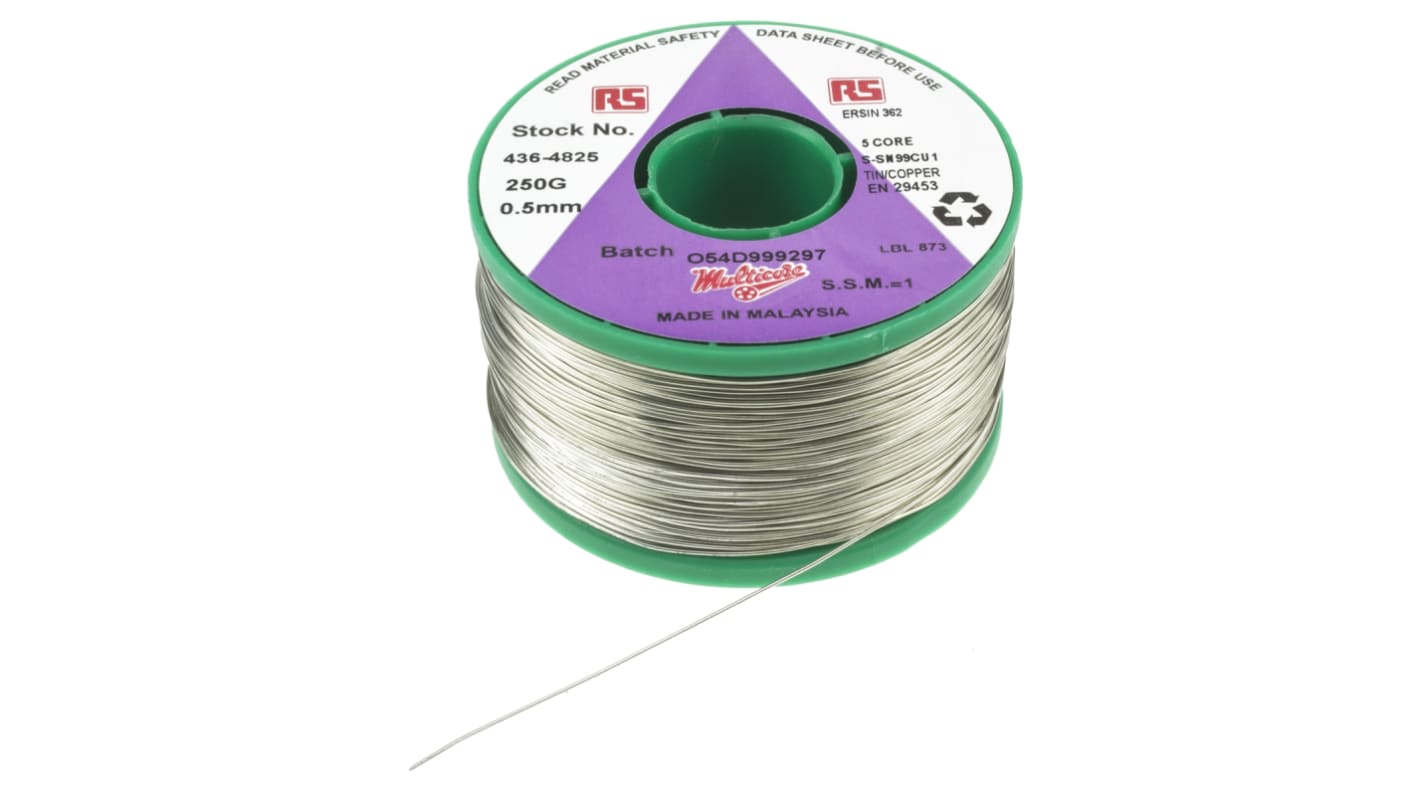 Multicore Wire, 0.5mm Lead Free Solder, 227°C Melting Point