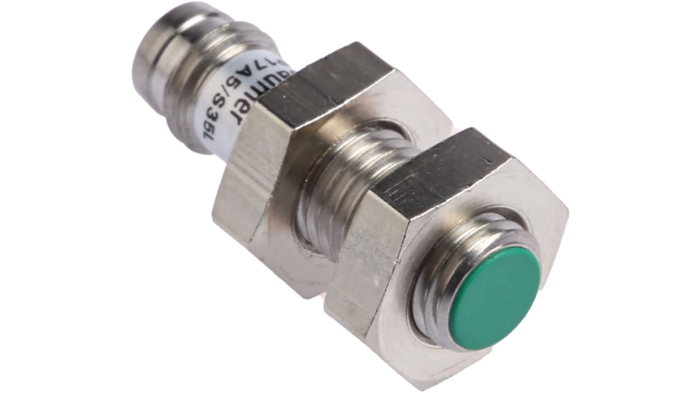 Sensor de proximidad Baumer, M8 x 1, alcance 2 mm, salida PNP, 6 → 36 V dc, IP67, 5kHz