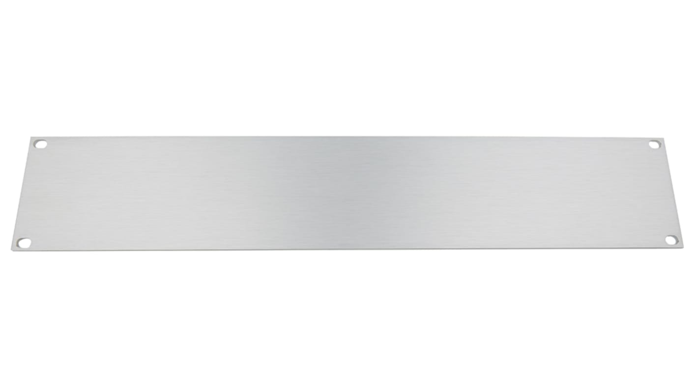 RS PRO Unpainted Aluminium Front Panel, 2U, 482.6 x 88.1mm