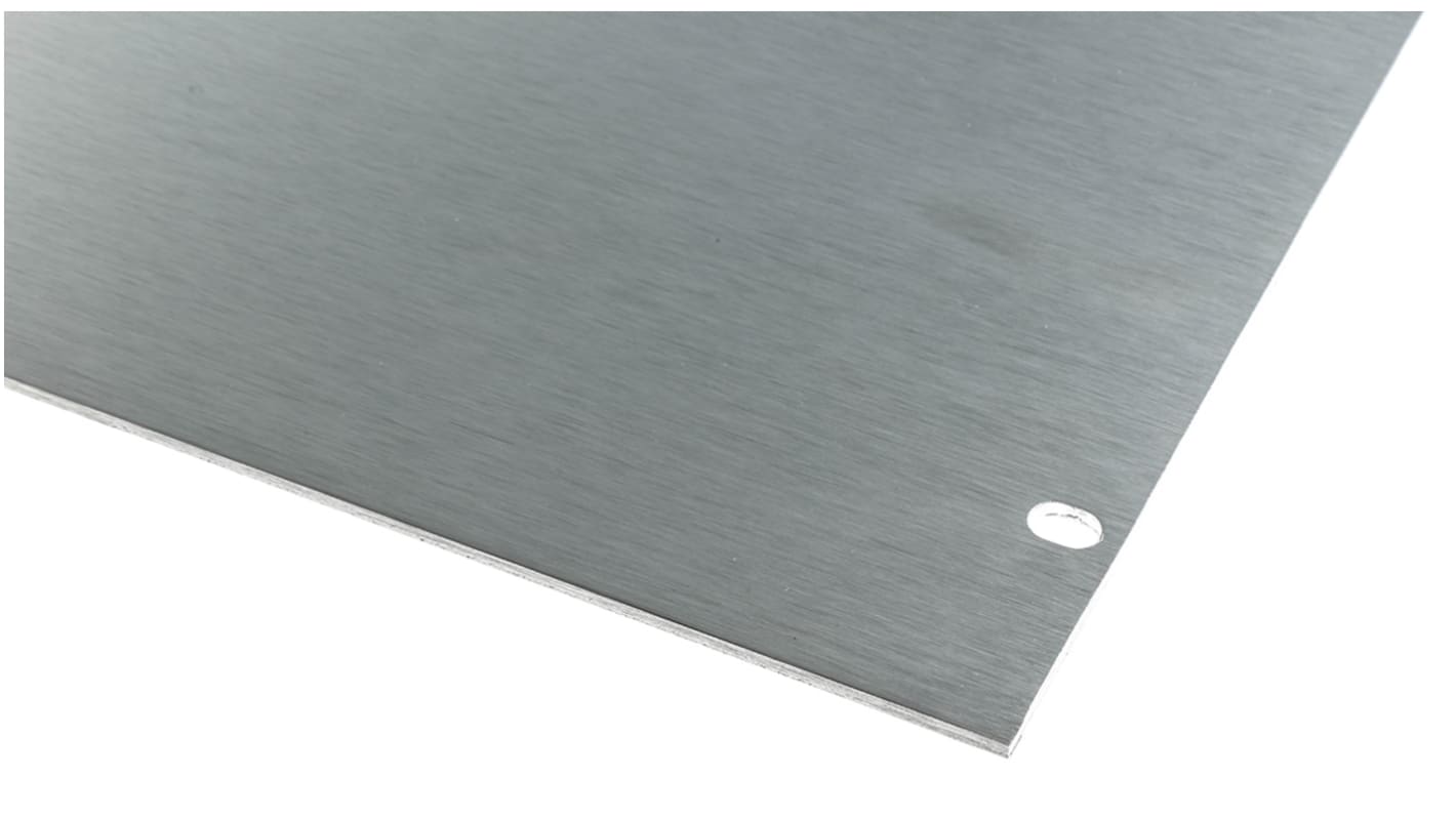 Panel Frontal 6U RS PRO de Aluminio Plateado, 482.6 x 265.9mm