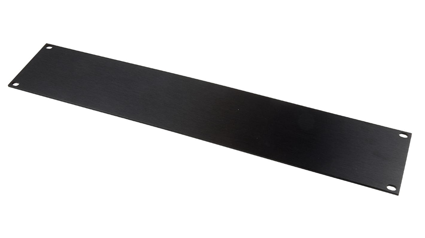 Panel Frontal 2U RS PRO de Aluminio Negro, 482.6 x 88.1mm