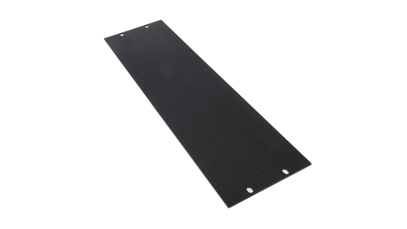 RS PRO 3U Frontpanel, 12.7 x 74mm, Sort, Skærmet