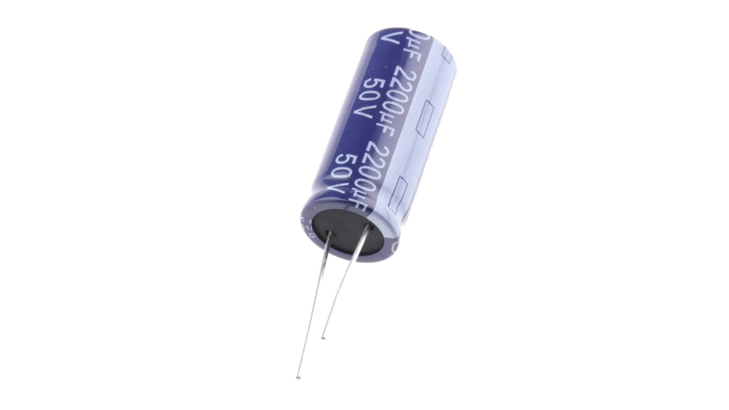 Yageo SK, THT Elektrolyt Kondensator 2200μF ±20% / 50V dc, Ø 16mm x 36mm, +85°C