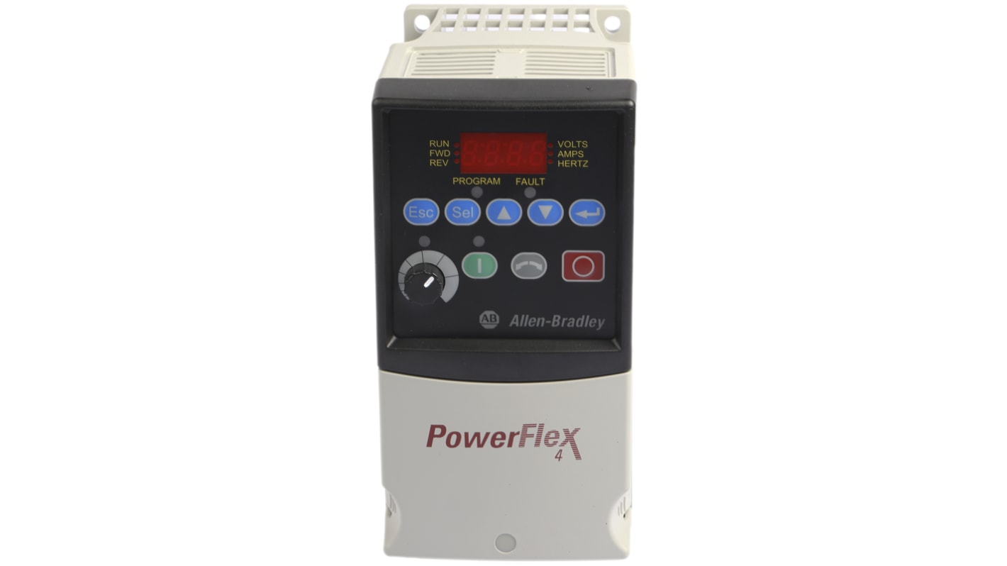 Variador de frecuencia Allen Bradley serie PowerFlex 4, 1,5 kW, 400 V ac, 3 fases, 4 A, 240Hz, IP20, ModBus