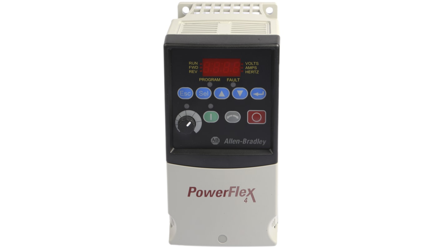 Allen Bradley Inverter Drive, 1.5 kW, 3 Phase, 400 V ac, 4 A, PowerFlex 4 Series