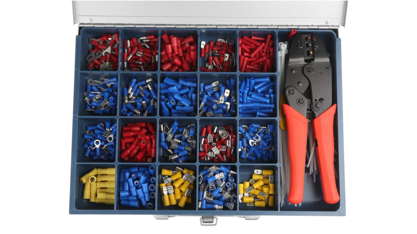 HellermannTyton 630 Pieces Insulated Terminal Crimp terminal Kit