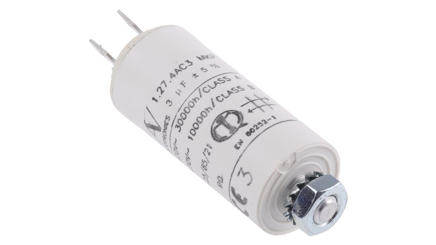 KEMET C27 Metallised Polypropylene Film Capacitor, 470V ac, ±5%, 3μF, Chassis Mount