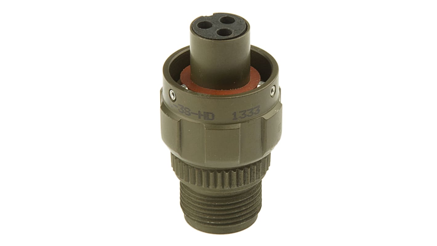 Amphenol, 97B 3 Way Cable Mount MIL Spec Circular Connector Plug, Socket Contacts,Shell Size 10SL, Bayonet Coupling,