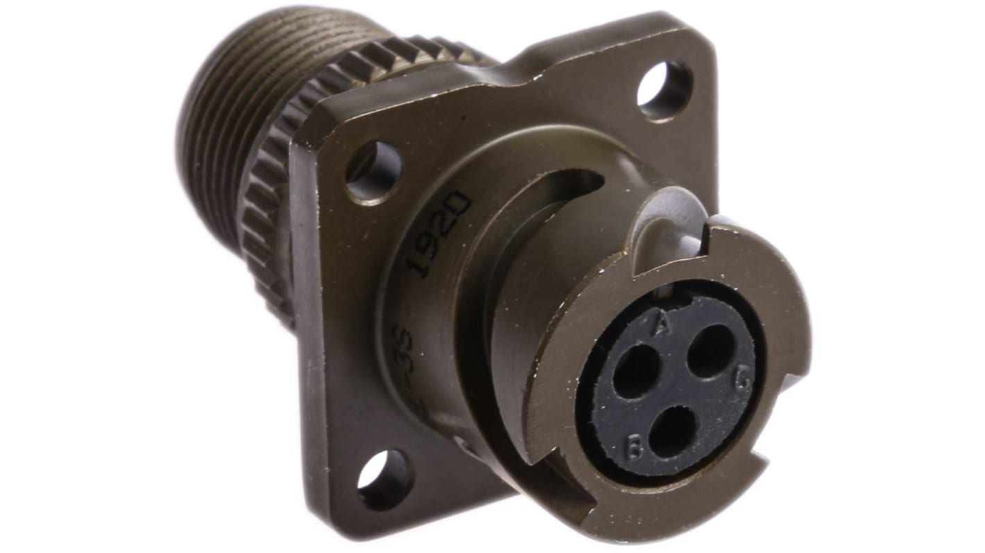 97B3100A10SL3S Amphenol Limited, 97B 3 Way Wall Mount MIL Spec