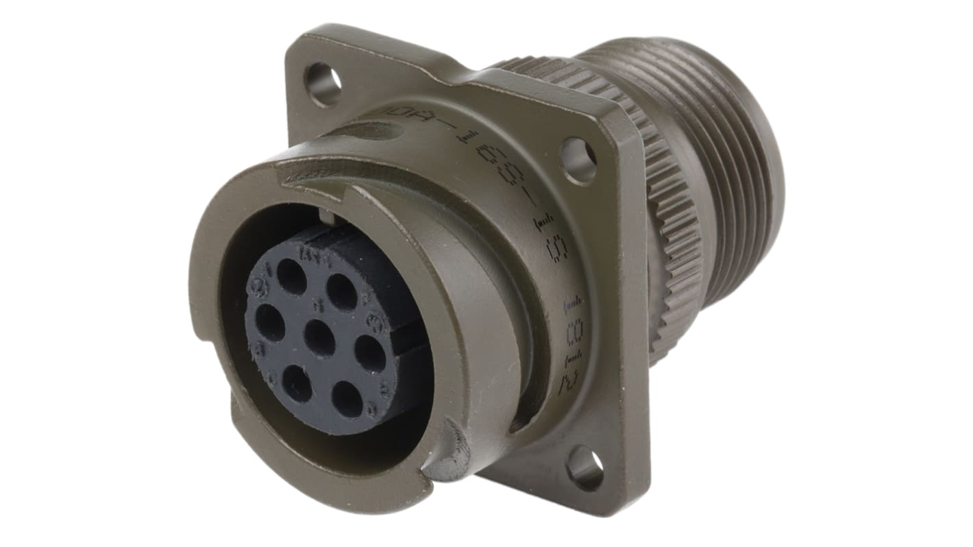 Amphenol Limited, 97B 7 Way Wall Mount MIL Spec Circular Connector Receptacle, Socket Contacts,Shell Size 16S, Bayonet