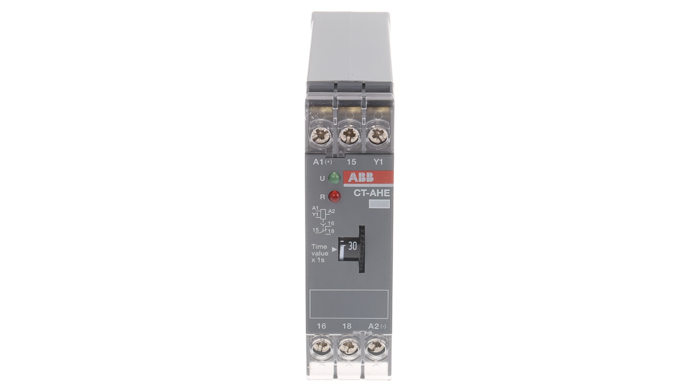 ABB 220 → 240V ac Timer Relay, 1 timerfunktion DIN-skinne