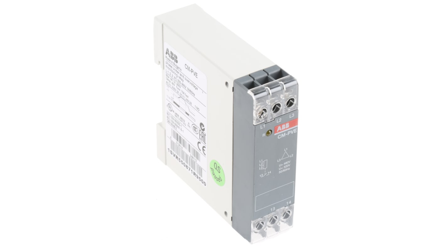 ABB CM-PVE Überwachungsrelais, für Phase, Spannung 320 → 460V ac 1, 3-phasig, 1-poliger Schließer Überspannung,