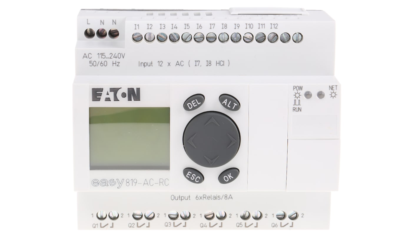 Eaton EASY Logic Module, 100 → 240 V ac Relay, 12 x Input, 6 x Output With Display