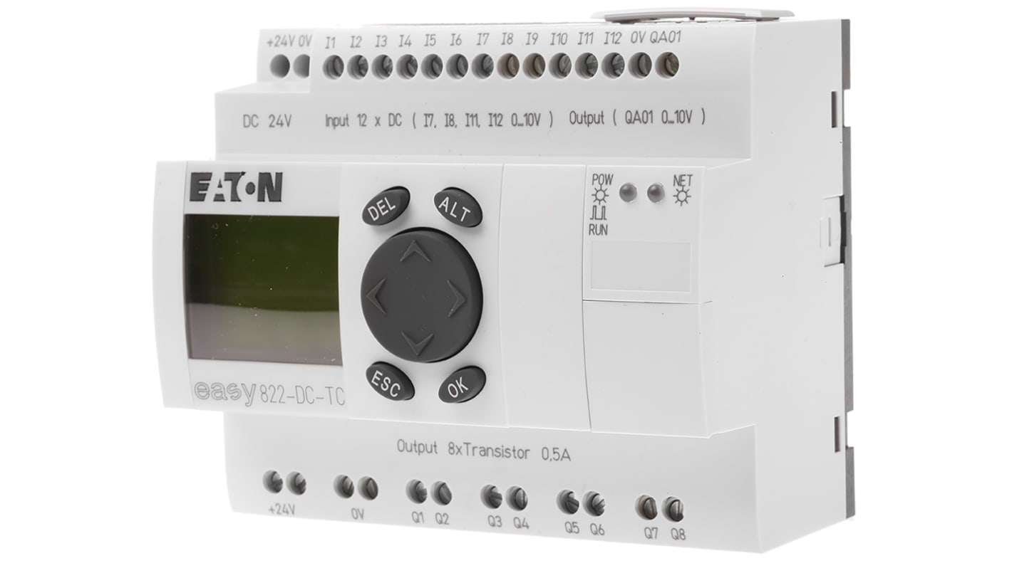 Eaton logikai modul, EasyNet, 12 x bemenet, 9 x kimenet easy, 24 V dc, 110 x 107,5 x 72 mm, Logikai vezérlő modul