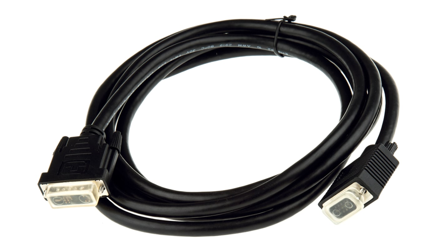 Cable DVI Roline de color Negro, con. A: DVI-A macho, con. B: VGA macho, long. 3m