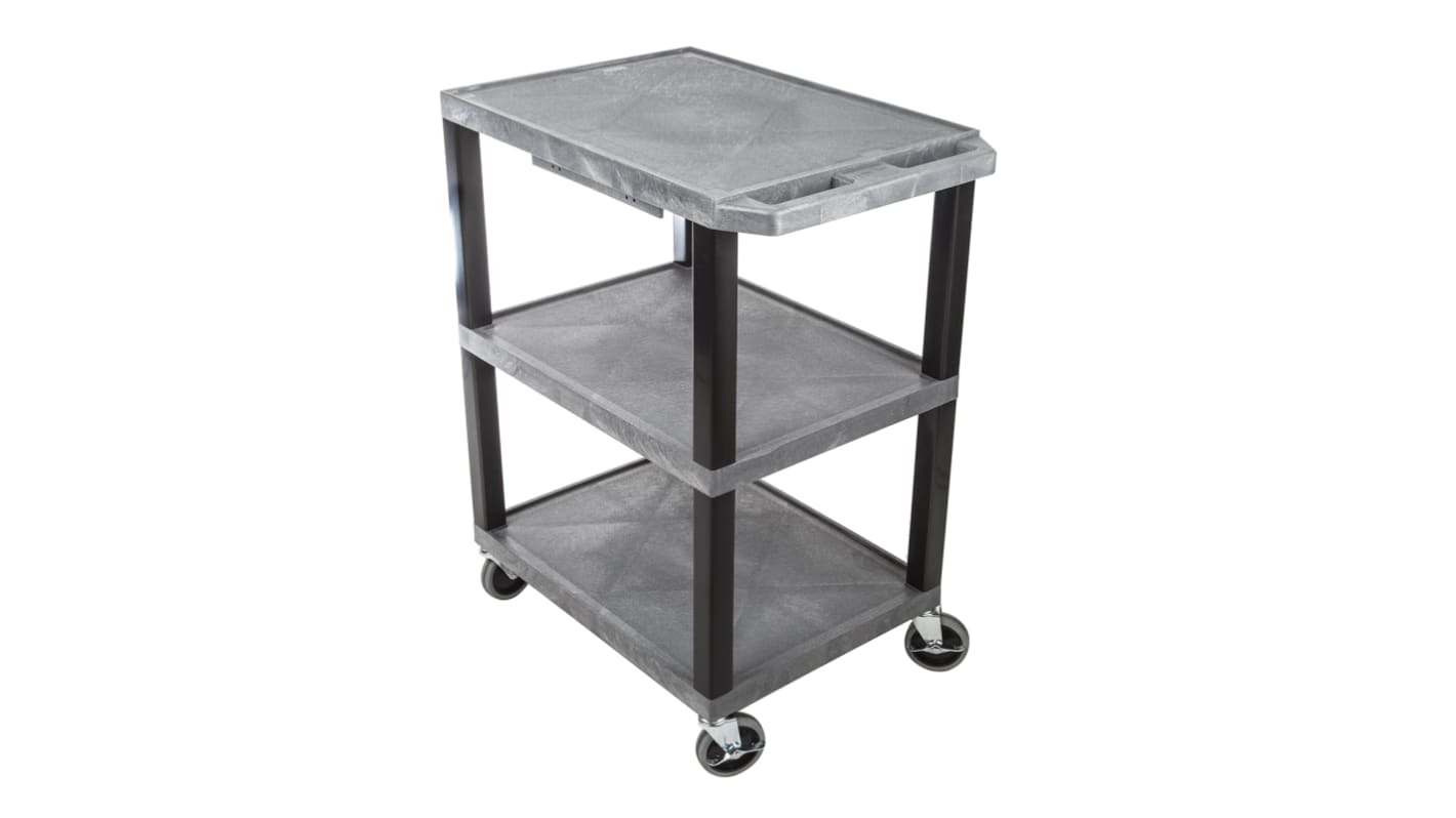 RS PRO 3 Shelf PE Trolley, 610 x 460mm, 150kg Load