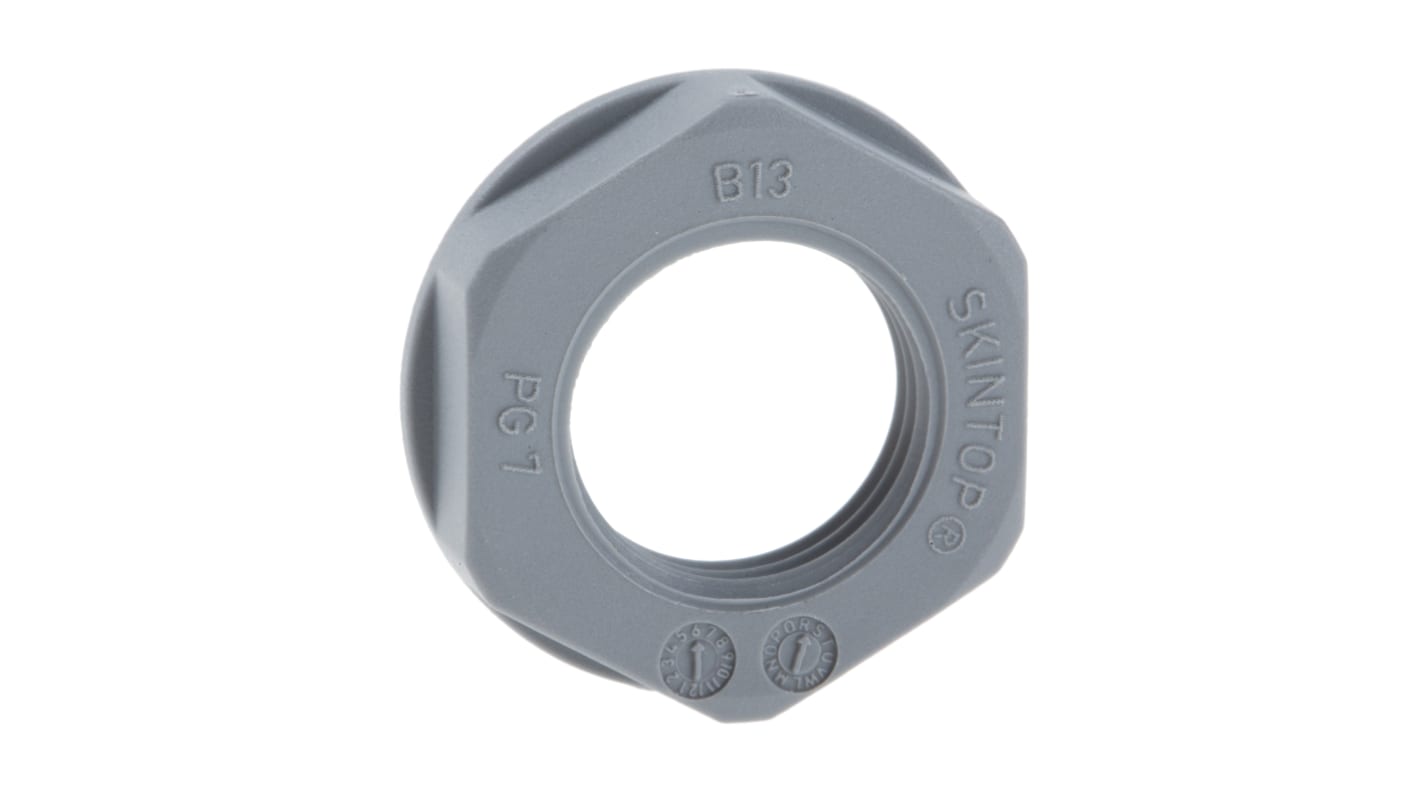 Lapp Grey Fibreglass PA Cable Gland Locknut, PG7 Thread, IP68