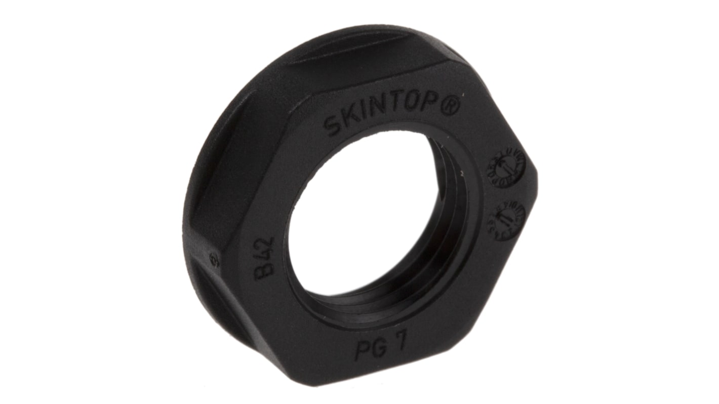 Lapp Black Fibreglass PA Cable Gland Locknut, PG7 Thread, IP68