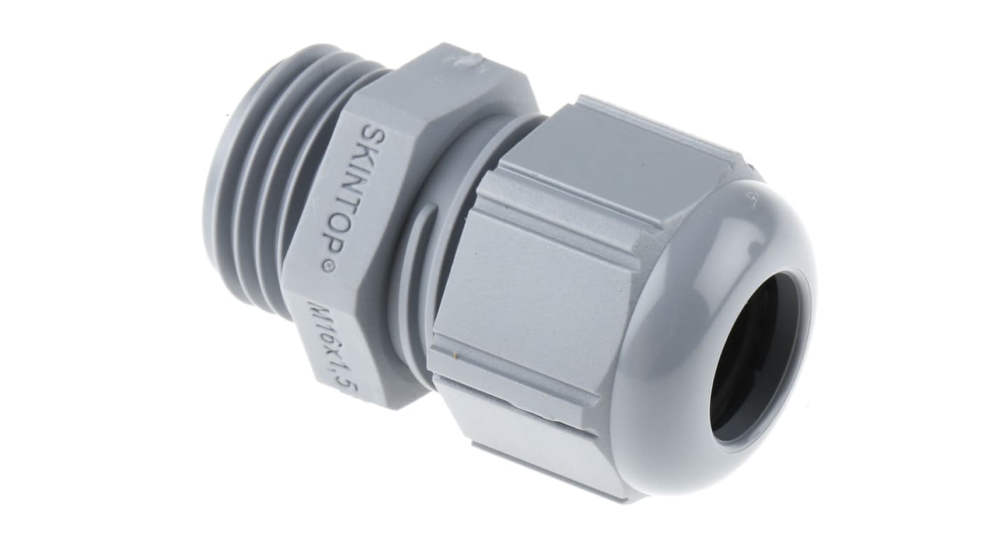 Lapp SKINTOP Series Grey Polyamide Cable Gland, M16 Thread, 4mm Min, 10mm Max, IP66, IP68, IP69K