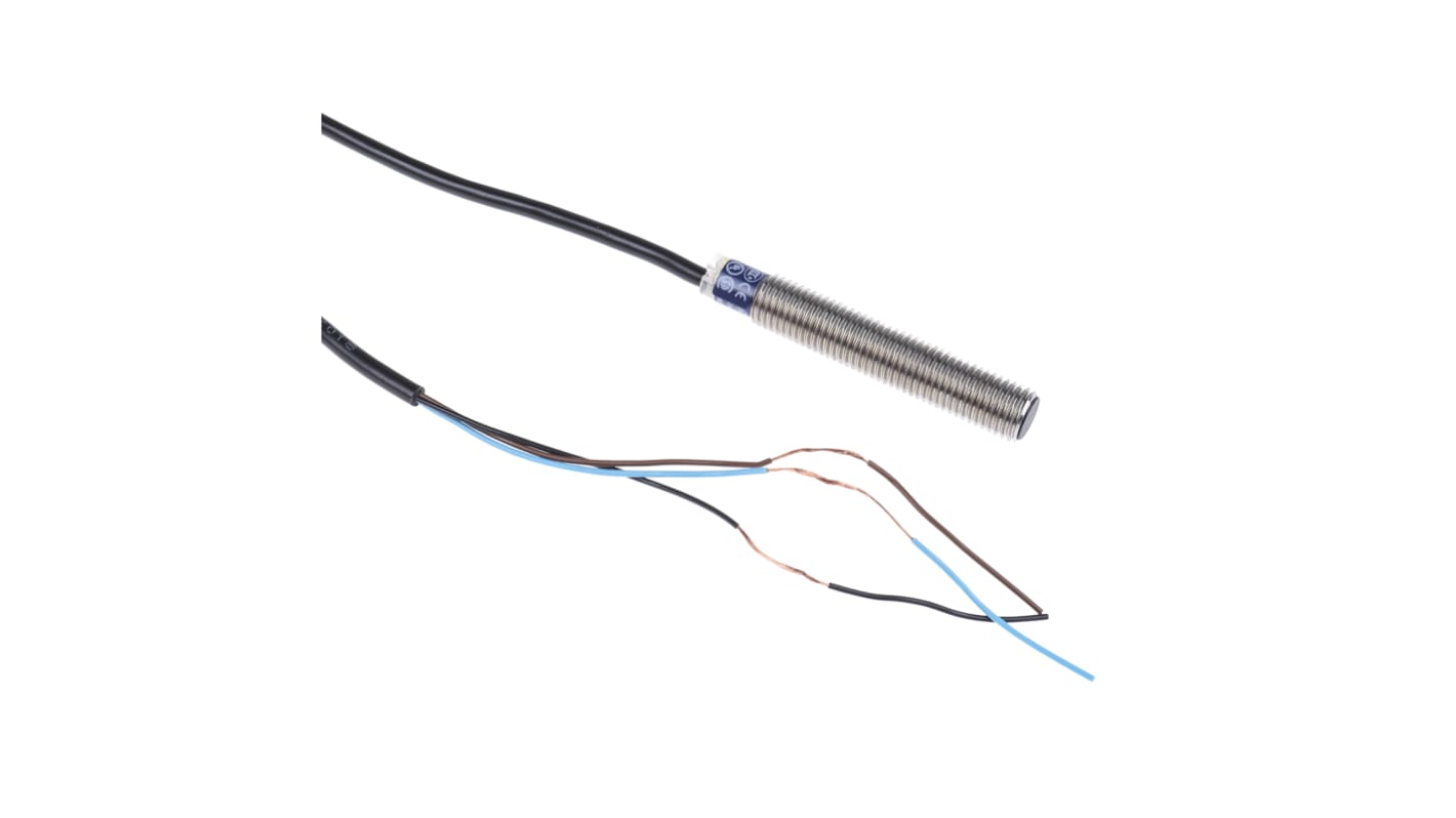 Sensore di prossimità Cilindrico Telemecanique Sensors, PNP, M8 x 1, rilevamento 2,5 mm, 12 → 48 V c.c.