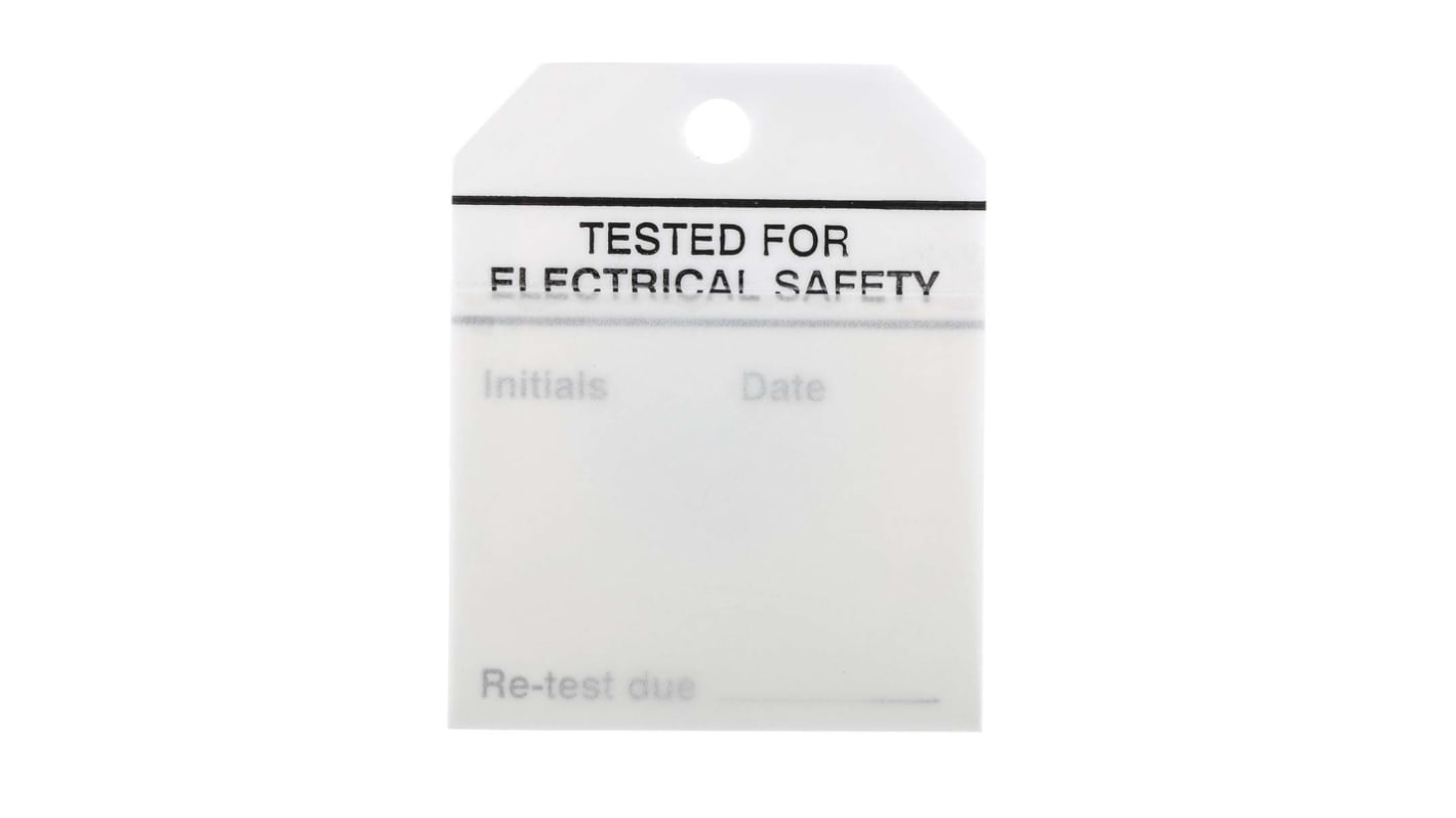 Cinta de etiquetas preimpresa, RS PRO, 50 Etiquetas Tested For Electrical Safety