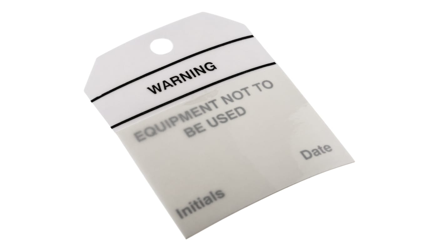 RS PRO Pre-Printed Tie Label-Equipment Not To Be Used-. Quantity: 50