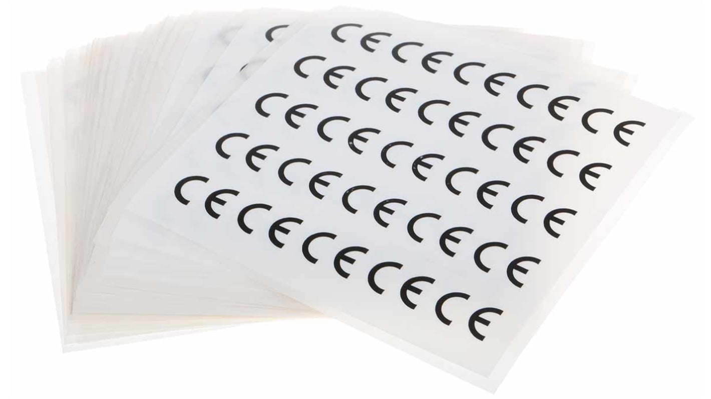 Etiquette adhésive pré-imprimée RS PRO Blanc, 500 par paquet