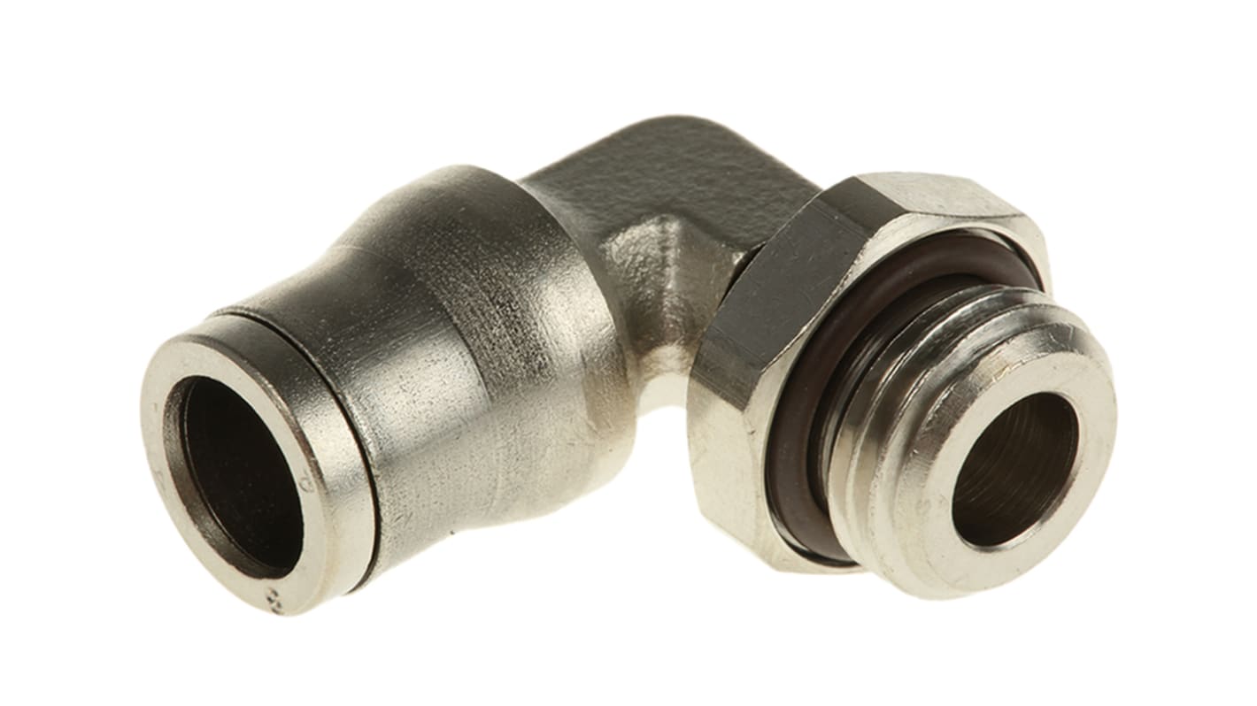 Legris LF3600 Series Elbow Threaded Adaptor, G 1/4 Male to Push In 8 mm, Threaded-to-Tube Connection Style