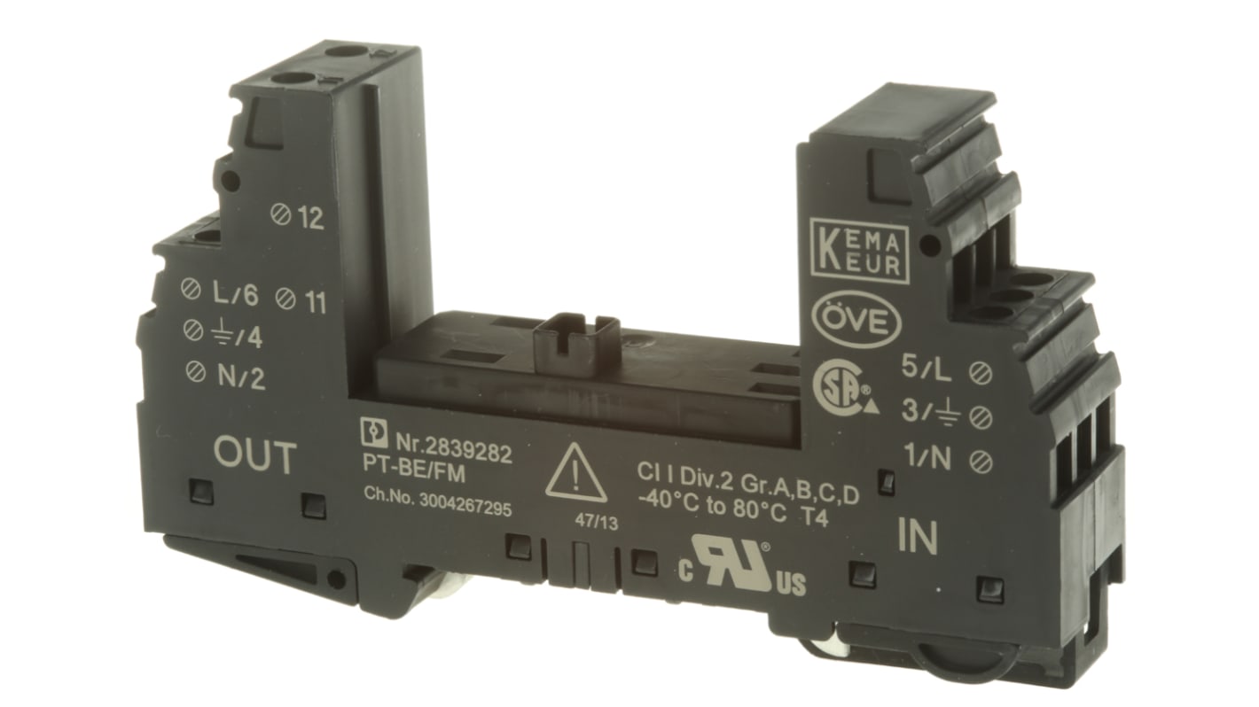 Phoenix Contact, PT-BE/FM Surge Suppressor Unit 240 V Maximum Voltage Rating Base Element