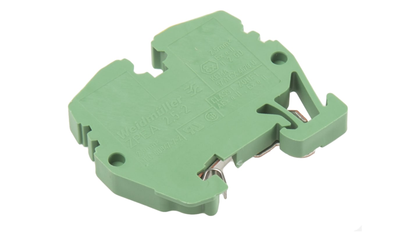 Weidmüller ZPEA Series Green/Yellow Earth Terminal Block, 2.5mm², Single-Level