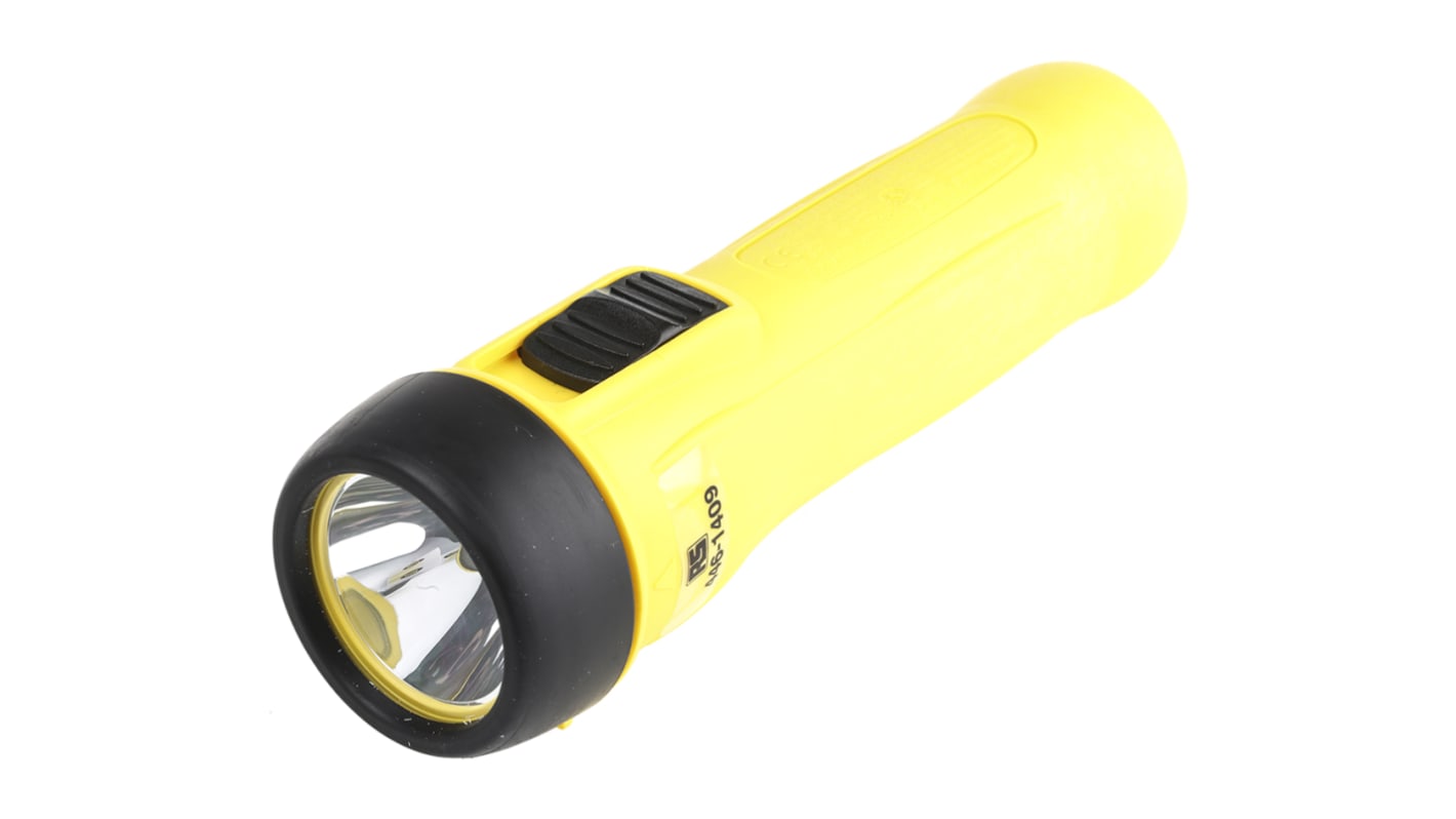 Wolf Safety Taschenlampe Halogen Gelb im Plastik-Gehäuse, 23 lm / 5 m ATEX-Zulassung