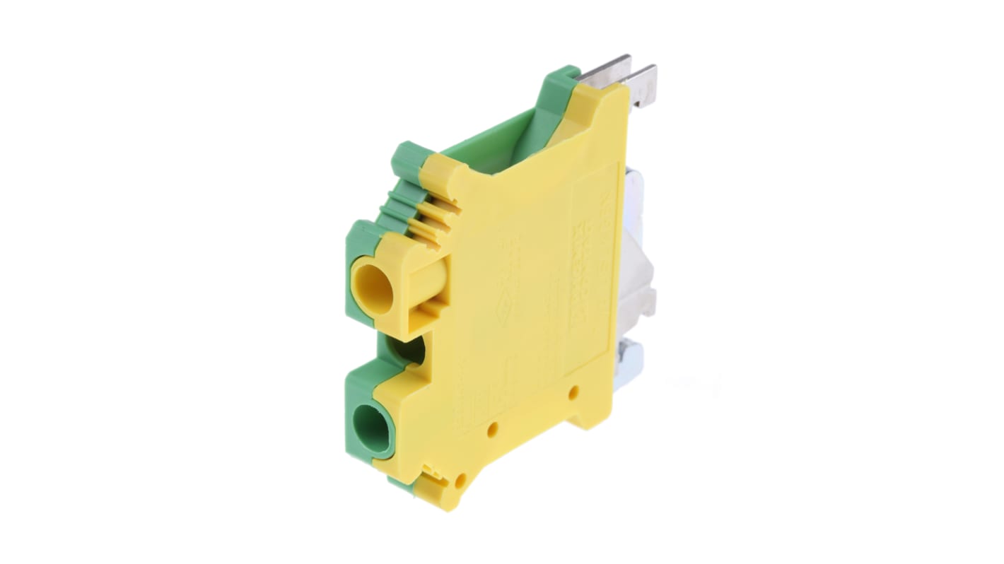 Phoenix Contact 2-Way USLKG 6 N Earth Terminal Block, 24 → 8 AWG Wire, Screw Down, Polyamide Housing, ATEX