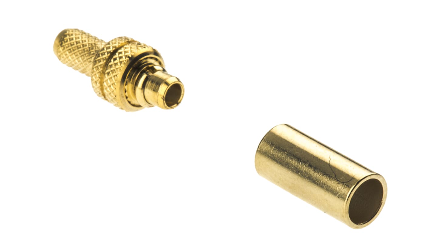 TE Connectivity 50Ω Straight Cable Mount MMCX Connector, Plug, Solder Termination, RG174