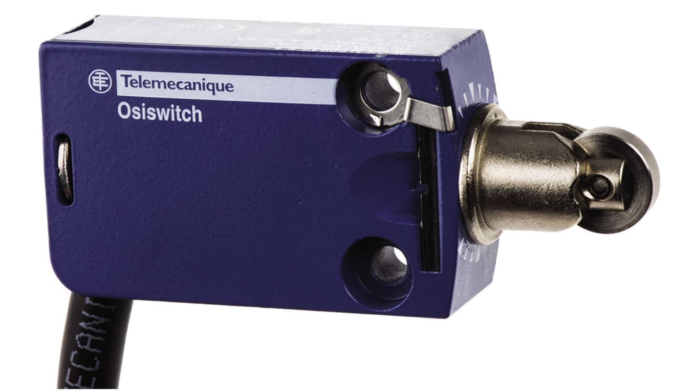 Telemecanique Sensors XCMD Series Roller Plunger Limit Switch, NO/NC, IP66, IP67, IP68, DP, Zinc Alloy Housing, 240V ac