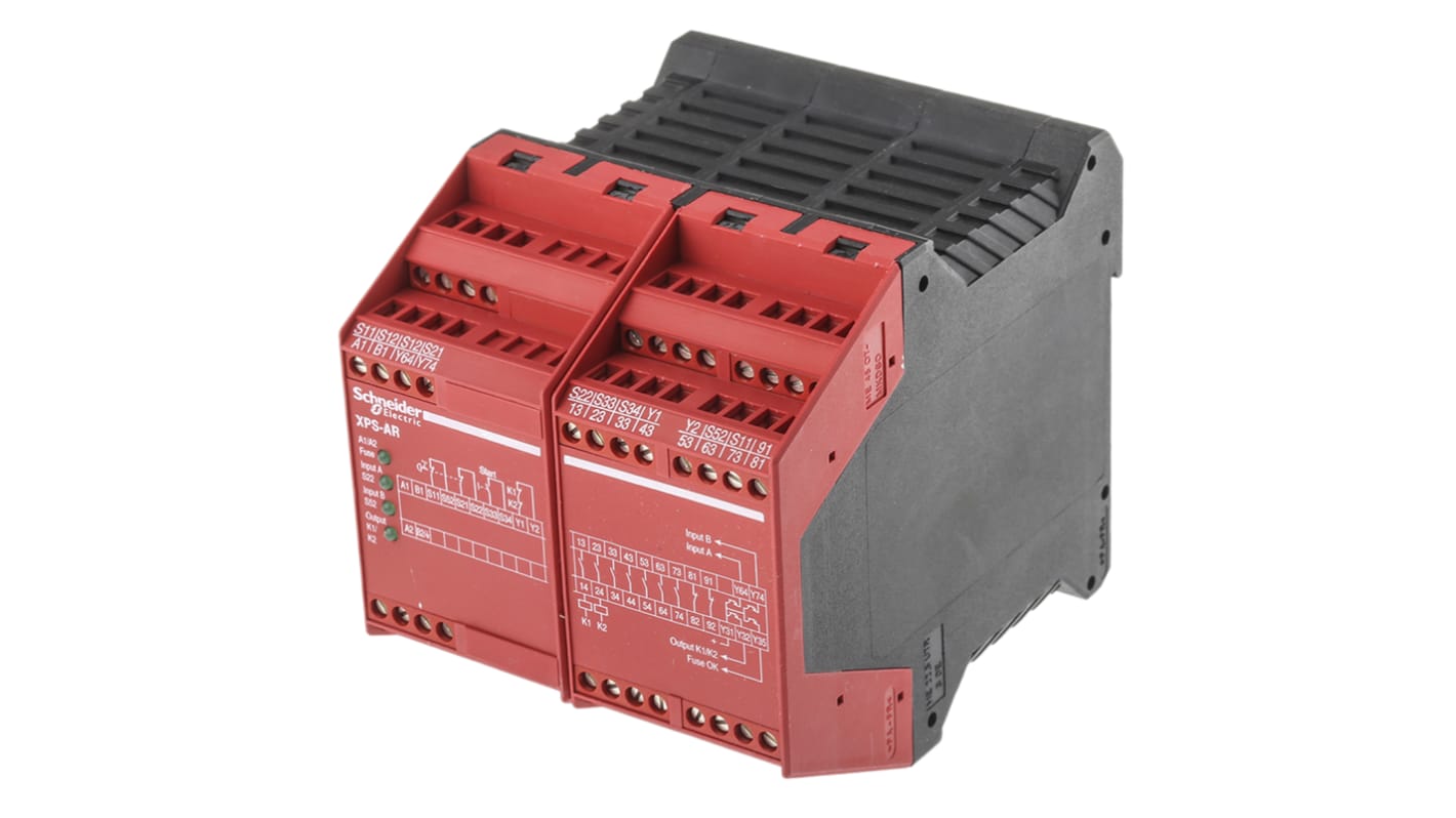 Schneider Electric Single/Dual-Channel Light Beam/Curtain Safety Relay, 24 V dc, 240V ac, 7 Safety Contacts