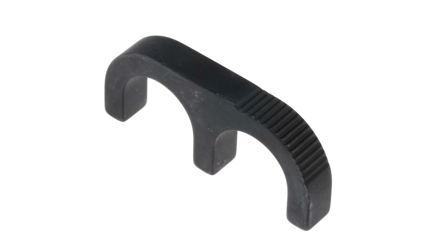 Tirador Southco de Aluminio Negro, 63.5mm x 27 mm x 6.4mm, fijaciones ocultas, distancia entre ejes 28.5mm