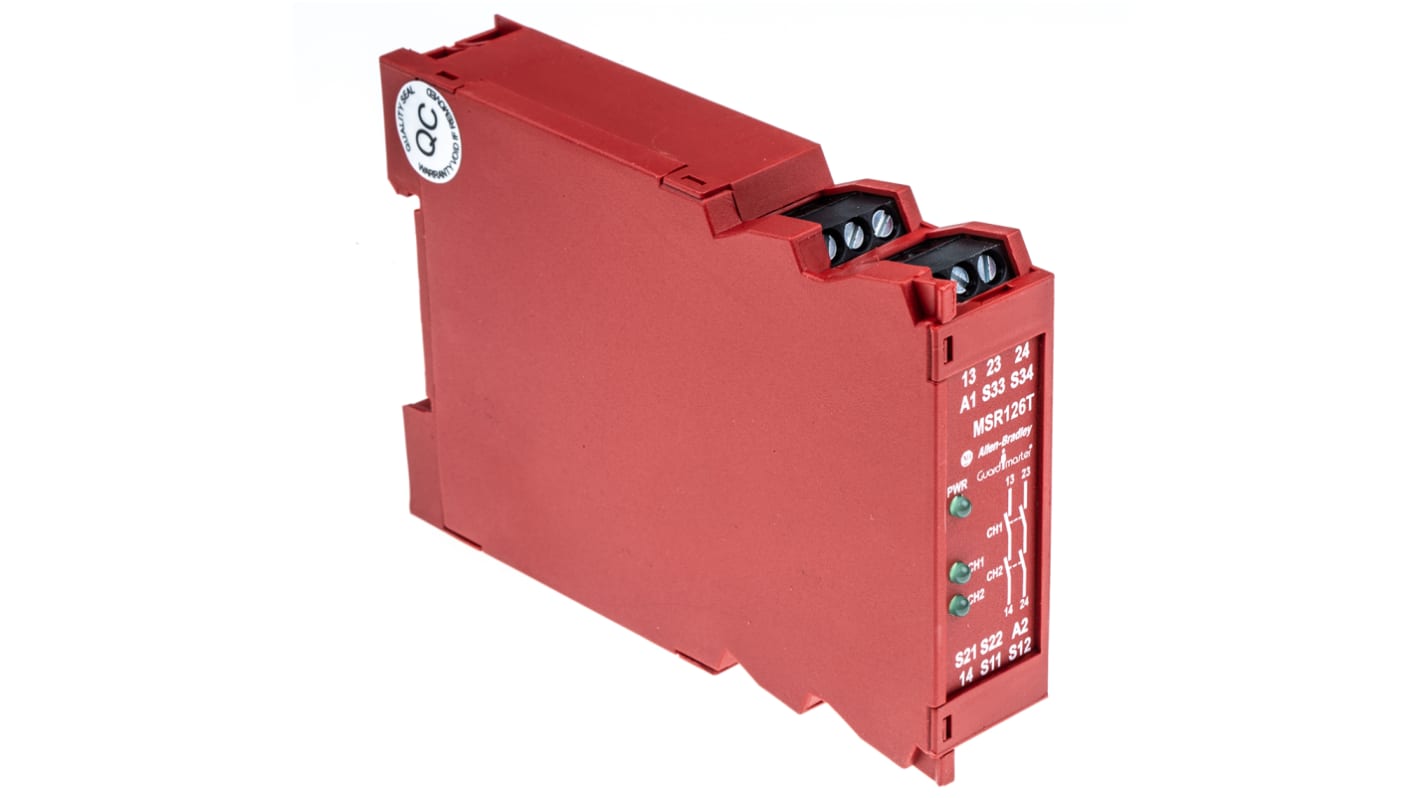 Relais de sécurité Rockwell Automation MSR126T, 24V c.a. / V c.c., 1 canal, 2 contacts de sécurité