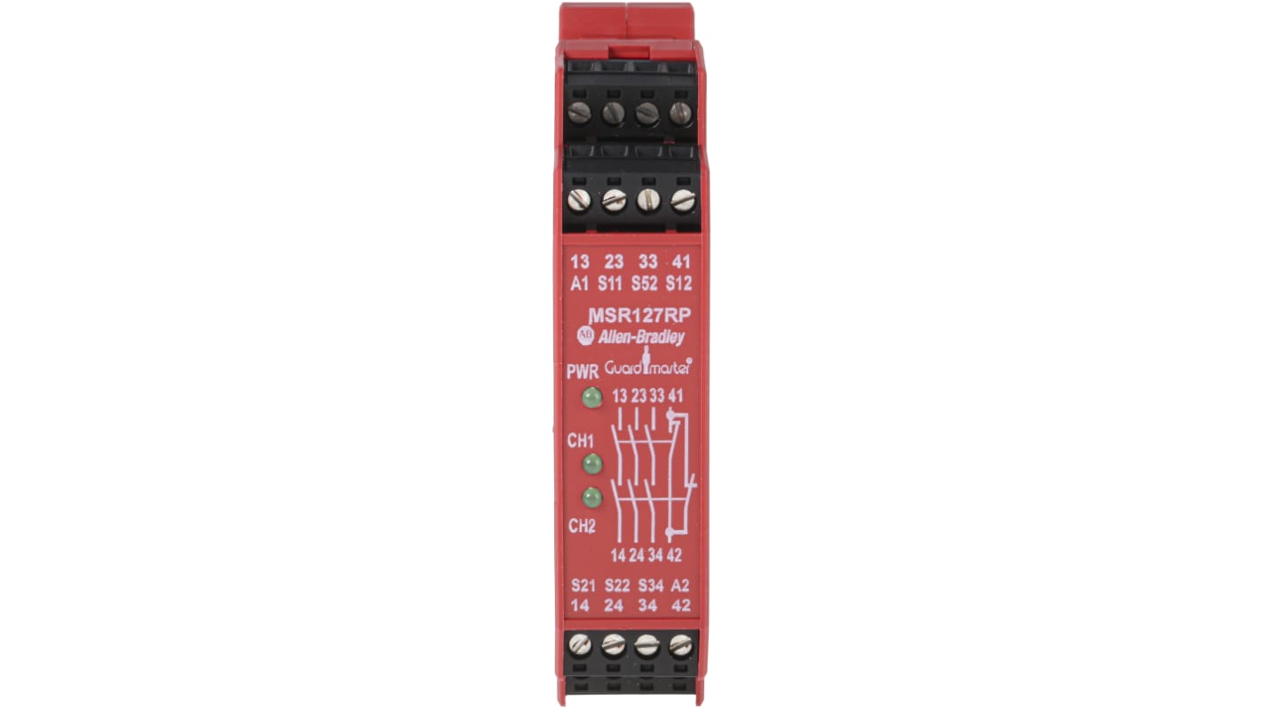 Rockwell Automation biztonsági relé, 1 csatornás, 24V ac/dc, 3 Bizt.é. 1 Segéd.é., Minotaur