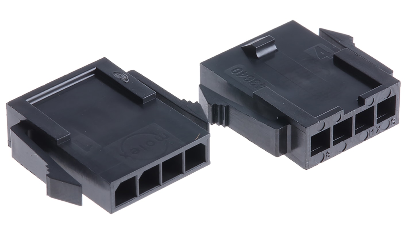 436400400 Molex, 43640 Male Connector Housing, 3mm Pitch, 4 Way, 1