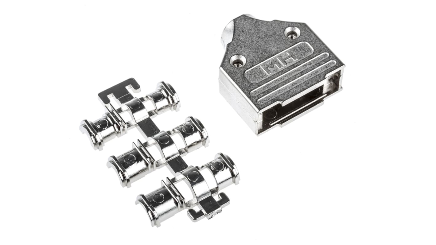 Capot Sub-D MH Connectors série MHDM, 15 contacts, en Zinc boîtier A  avec Serre-câble