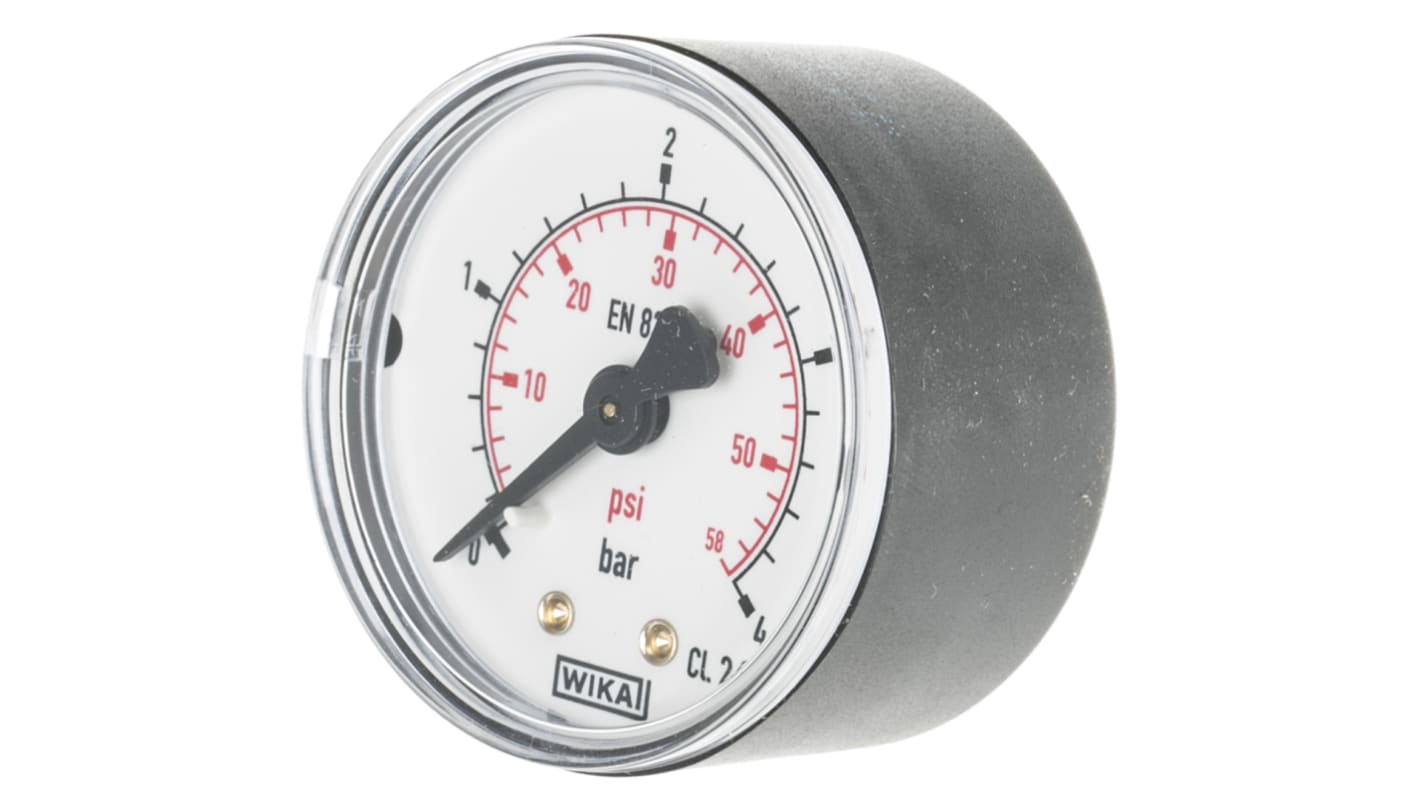 WIKA Analogue Pressure Gauge 4bar Back Entry, 7833896, With RS