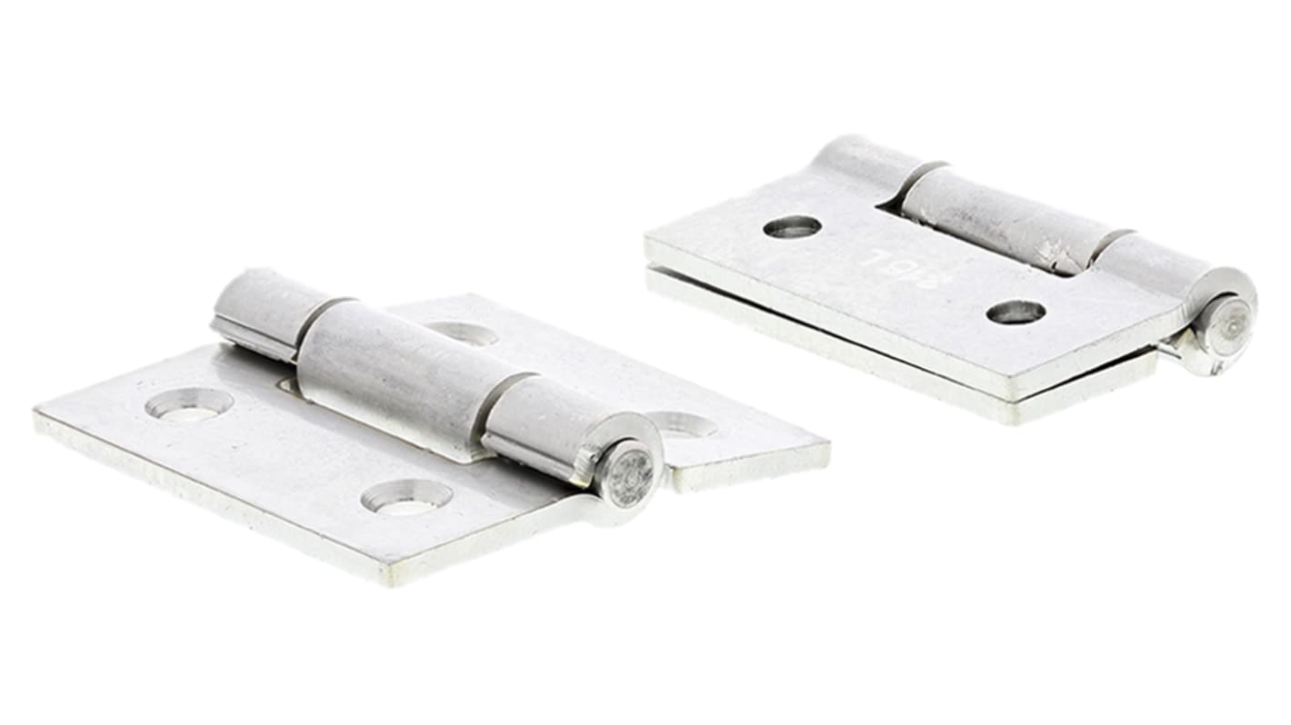 Pinet Stainless Steel Butt Hinge, Screw Fixing, 40mm x 40mm x 2mm