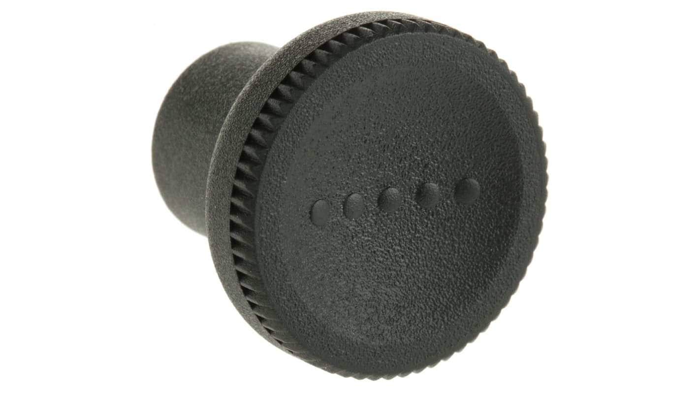 RS PRO Black Knurled Clamping Knob, M8, Threaded Hole