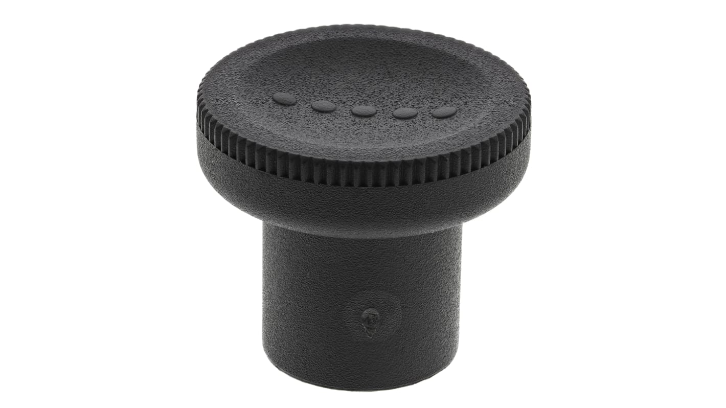 RS PRO Black Knurled Clamping Knob, M10, Threaded Hole